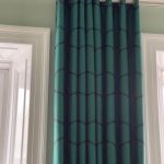 green curtains